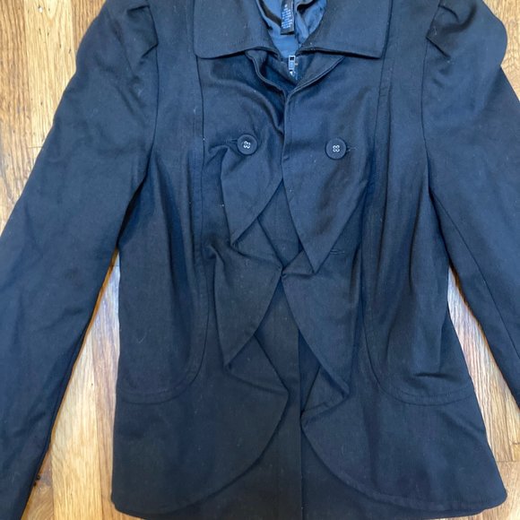 INC  Black Ruffle Jacket - Picture 3 of 6
